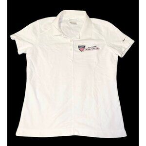Nike Golf Dri-FIT USTA Billie Jean King Tennis Center Polo Womens Small White B